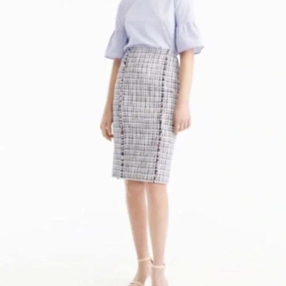 J. Crew Lined Pencil Skirt in Lightweight Fringe Tweed Women’s Size 10 New NWT